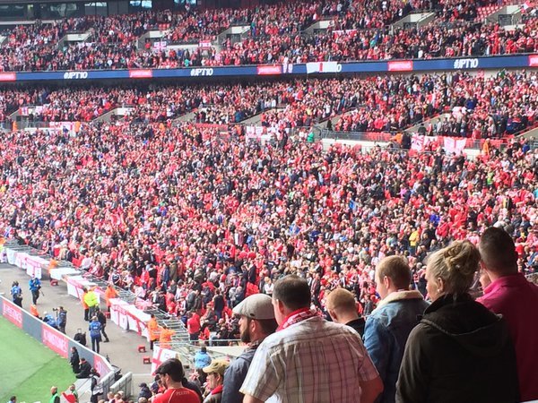 Barnsley at Wembley against Oxford United today #Barnsleyfc