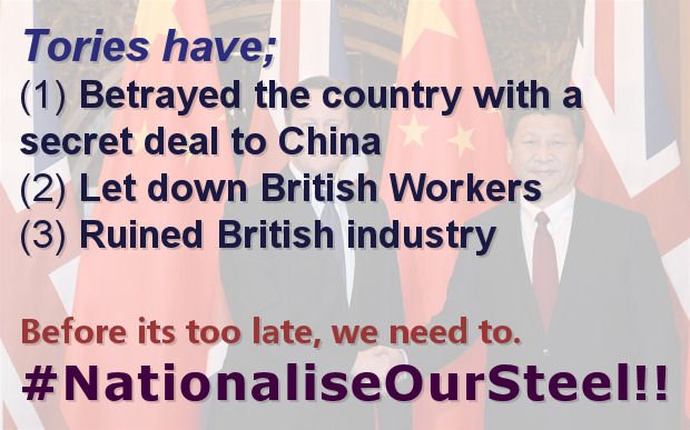 hapoelcalacoto's tweet photo. The word which perfectly sums up the Tory Government is Traitors!!! #NationaliseOurSteel https://t.co/PNSww2jF2v