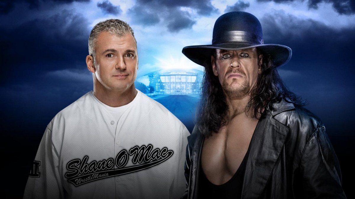 WrestleMania's tweet photo. The #Undertaker and @shanemcmahon battle inside #HellInACell TONIGHT at #WrestleMania! https://t.co/ChwZQ3zTUu https://t.co/DmY5kMICTW