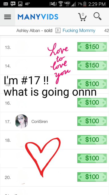 I'm #17 in the top earners on @manyvids !! Help me stay by purchasing store items or vids! https://t<a class="tags" href="/tag/manyvids">@manyvids</a><a href="/tag/manyvids"class="tags"><span>#manyvids</span></a><a href="/tag/mvsales"class="tags"><span>#mvsales</span></a>