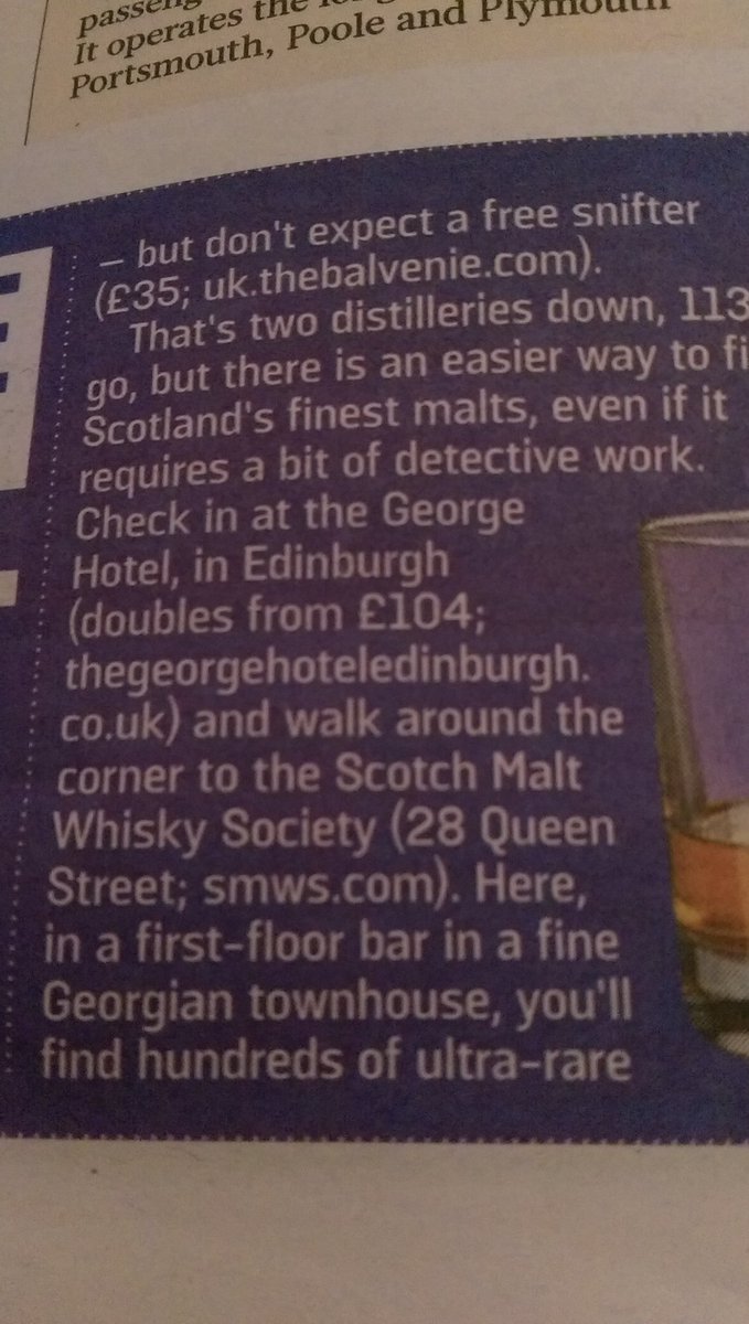 SMWSambassador's tweet photo. @SMWSQueenStreet  in #Sunday times
"...easier way to find Scotland's finest malts.." https://t.co/ZwC7AdQ18a