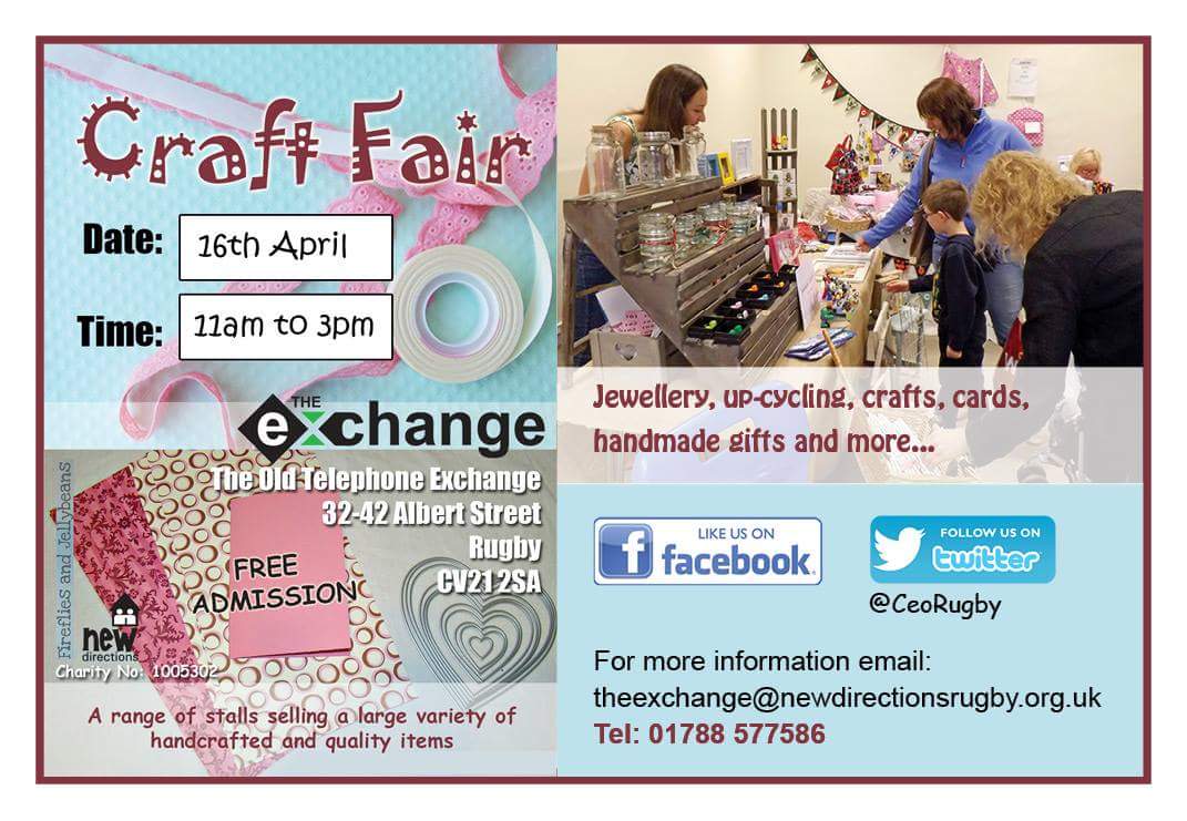 CeoRugby's tweet photo. Big THANKS to @HandmadeHour for the tweets promoting our #CraftFair 16/04/16. 🐥 #HandmadeHour *Check us out 11-3* https://t.co/BTkFX3vkHg