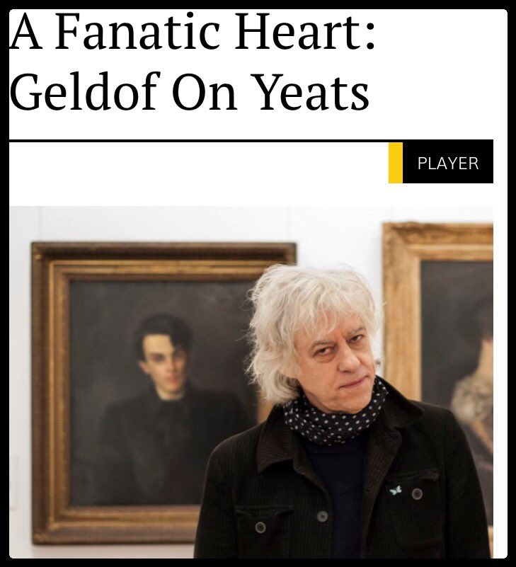 In the UK? Don't miss Bob Geldof's WB Yeats tribute #BBC4 9pm tonight by <a href="/peninsula_tv/">Peninsula Television</a> &amp; <a href="/RTE/">RTÉ</a> #essentialviewing 📺