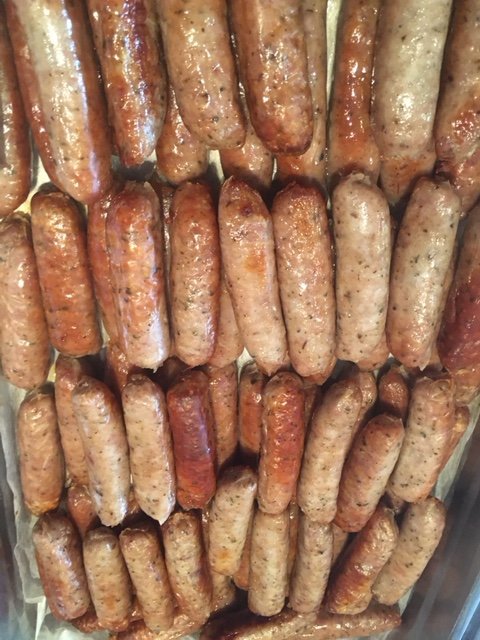 A busy morning for the us.... Breakfast for champions with 750 British Cumberland Sausage &amp; Mushroom baguettes!