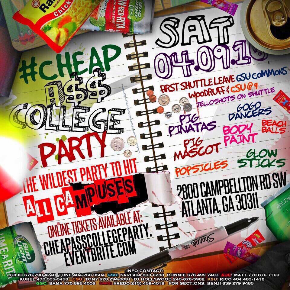 cokososweet's tweet image. Cheap Ass College Party!!! #CRAFTatl #FettyWapStamped #LegitAhhParty April 9th #SaveTheDate