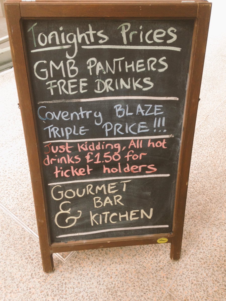 We've decided to amend our prices for tonight....😅☕️
<a href="/GMBPanthersLive/">GMBPanthersLive</a> <a href="/GMBPanthers/">Nottingham Panthers</a> <a href="/covblazeacademy/">CoventryBlazeAcademy</a> <a href="/covblazehockey/">Coventry Blaze 🐲🏒</a>