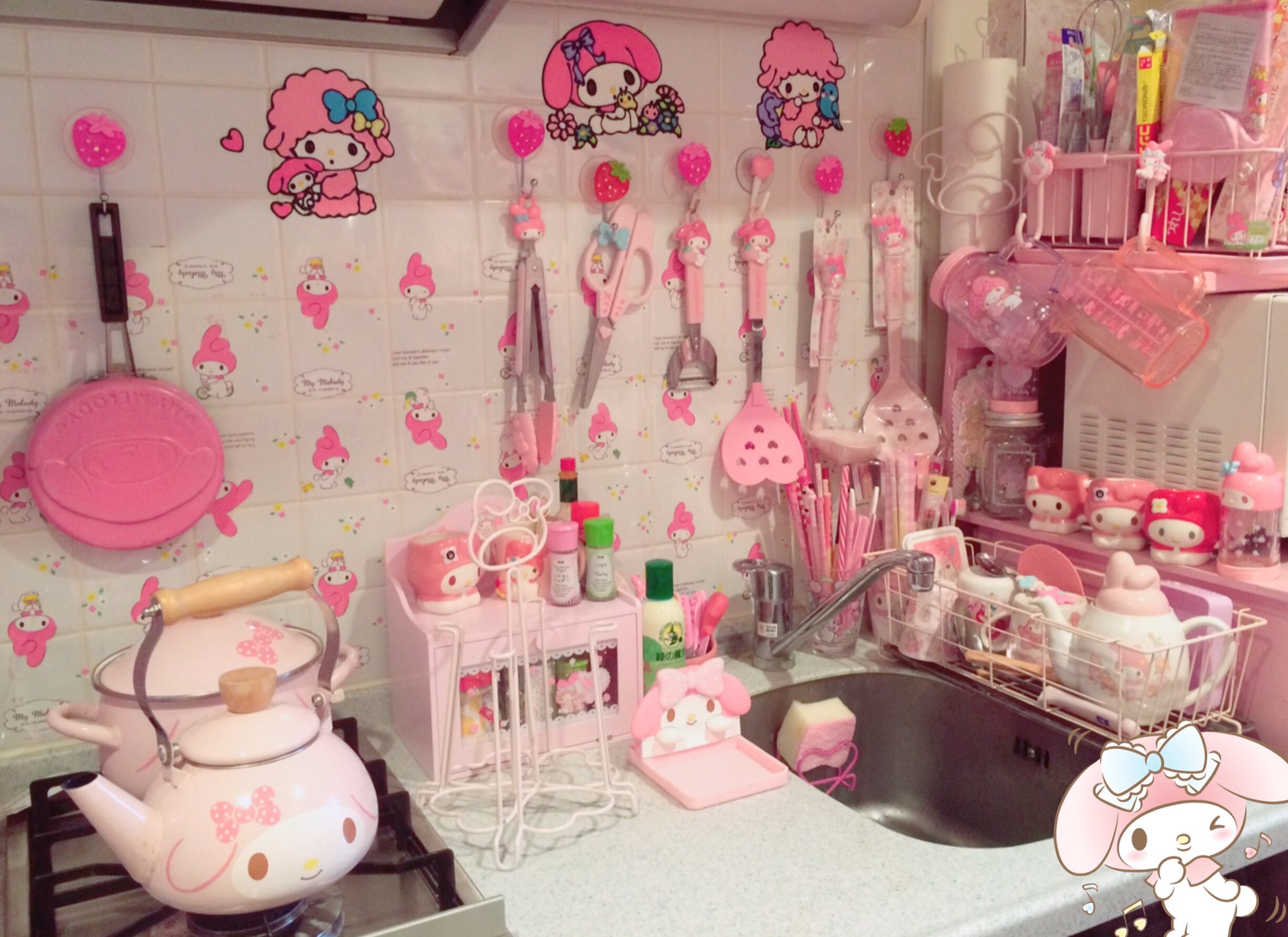 【激レア】【未使用】マイメロキッチン　7点セット 希少】Sanrio／サンリオ マイメロ 未使用 食器4点セット 希少