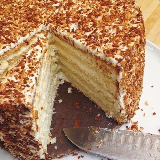 Sunday Cake: 12 Layer Toasted Coconut Cake <a href="/PeninsulaGrill/">Peninsula Grill</a> ok it is obvious that we love Coconut Cake!