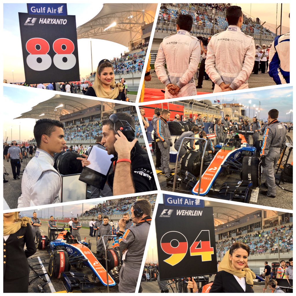 Our #BahrainGP 🇧🇭 specification Postcard from the Grid. Good luck guys! 👊
