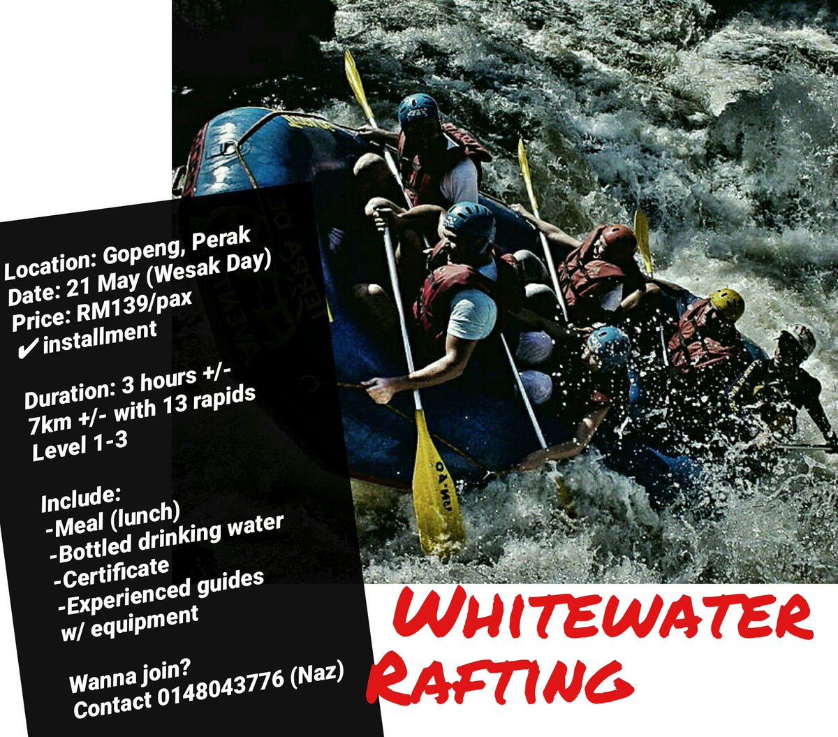 GojiBackpacker's tweet photo. This May!
Whitewater rafting @ Gopeng. https://t.co/Js5hlCHO9A