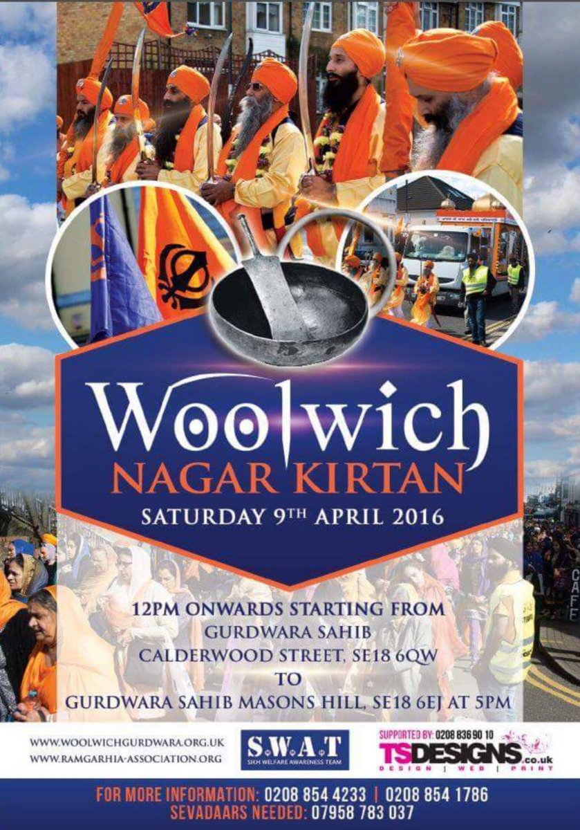 WWoolwich's tweet image. Procession celebrating the Sikh festival Vaisakhi IN #Woolwich on Saturday from midday. Please RT.