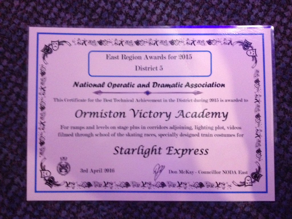 TechieAndrew's tweet photo. Well done @VictoryFacade, @VictoryAcad you are Noda award winners for #victorystarlight. V proud of you all! https://t.co/08XykfRjfk