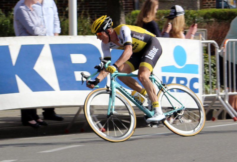 BianchiOfficial's tweet photo. .@sepvanmarcke mastered the cobbles today with #InfinitoCV! A strong 3rd place at 100th #RVV! @LottoJumbo_road! https://t.co/a2TxtO6hVI