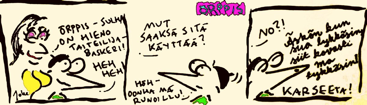 orppis's tweet photo. #sarjakuva #sarkasmi #strippi #huumori #KARSEETA! #runo #taiteilija #baskeri #käyttöoikeus https://t.co/FSinhP7f60