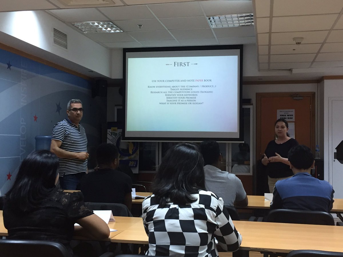 EMDIUAE's tweet photo. #Session on #LogoDesign with @SamerKhwaiss & #NadiaMuradi from @ADDCHAPTER
#EMDIUAE #Advertising #Batch #Design https://t.co/2GVC84fM0t