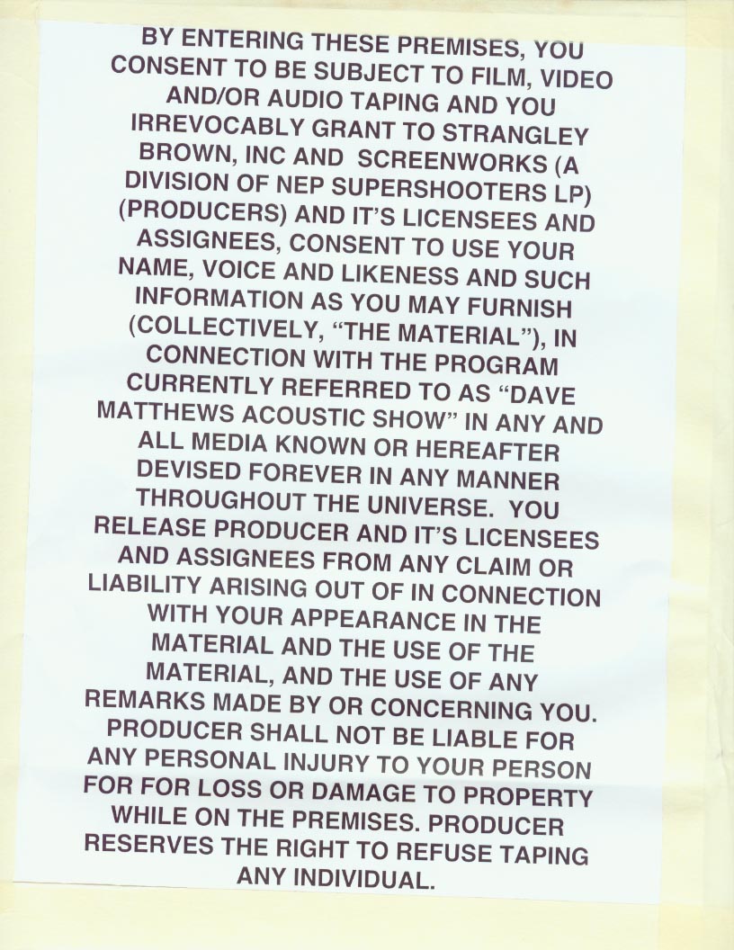 antsmarching's tweet photo. Disclaimer posted at D&amp;T Purdue show 13yrs ago. Video taped for DVD release. Never released. #freepurdue #dmbarchive https://t.co/Jf1m4i32Tx