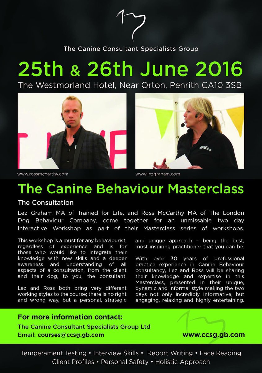 cidbt's tweet photo. @LondonDogCo @LezGraham a must attend workshop for any canine behaviourist https://t.co/bQnyGw4du5