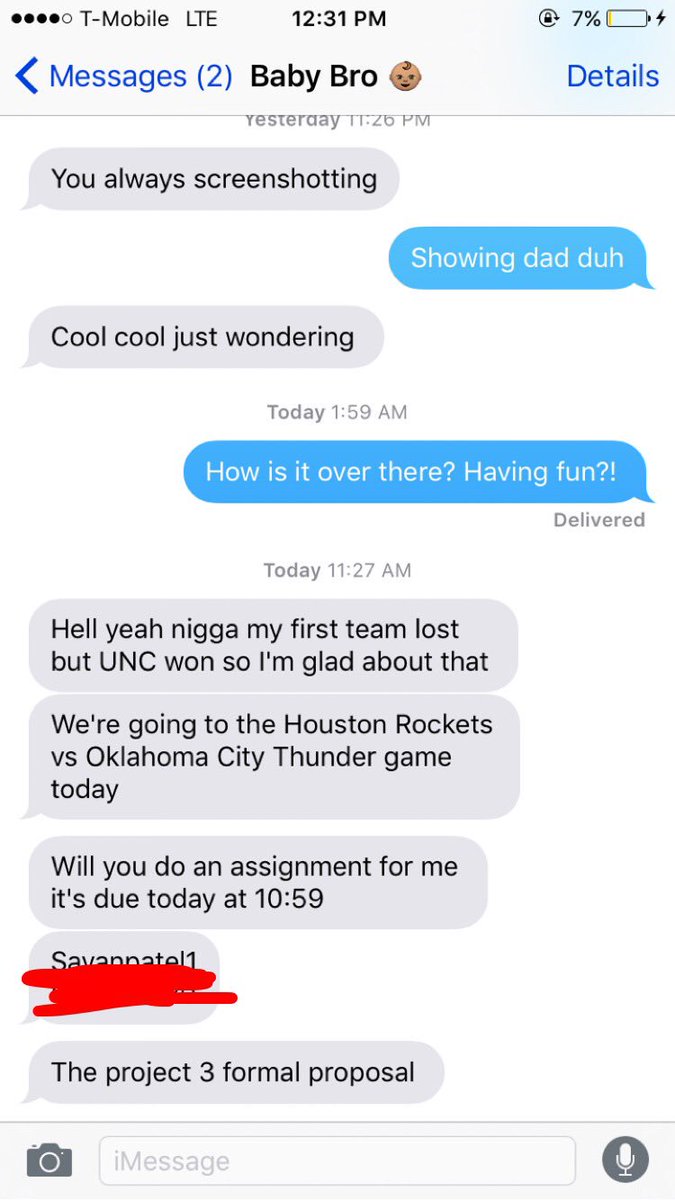 Suniti320's tweet photo. When your brothers in Houston for the final four and makes you do his work 😒 https://t.co/046maMsgbv