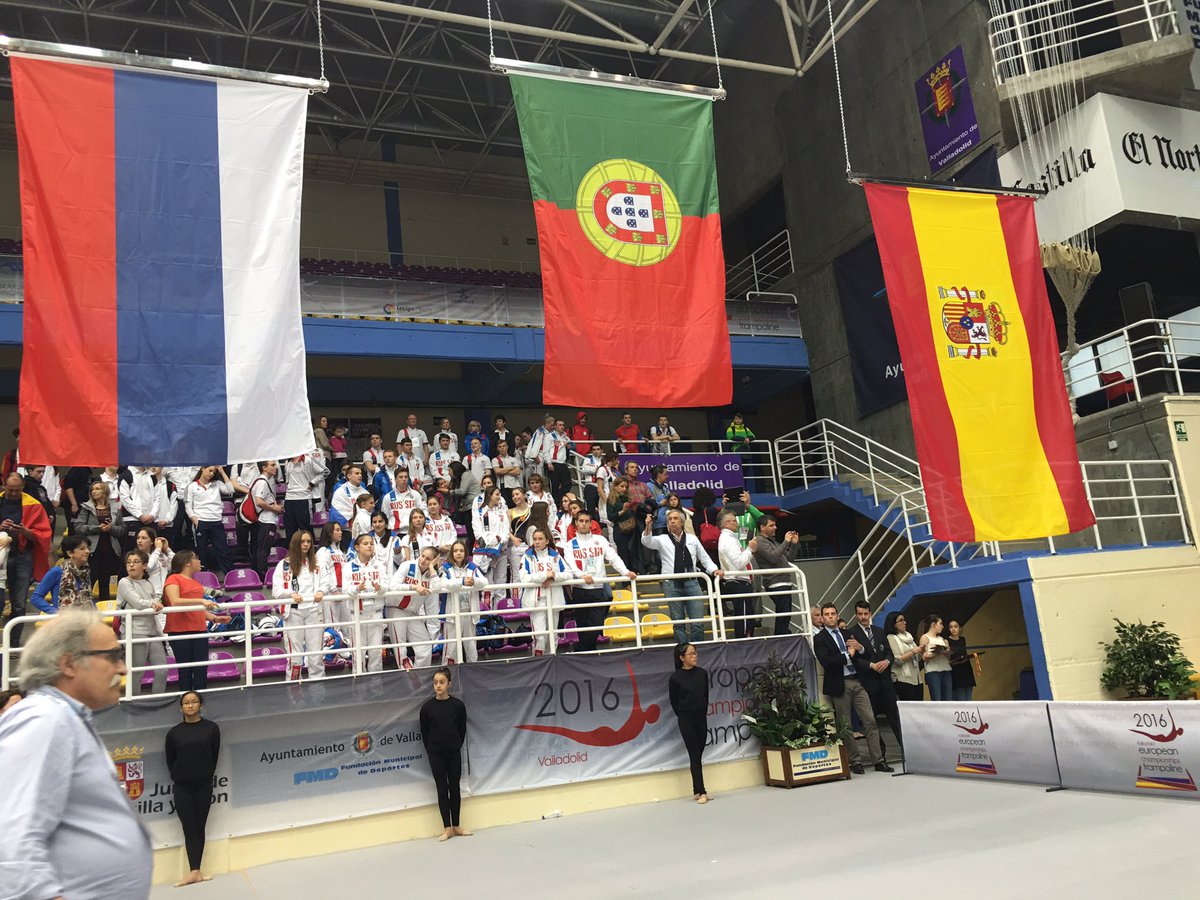 EuroTra2016's tweet photo. DMT boys final 

1. Romao POR 
2. Egorov RUS 
3. Vilarasau ESP 

Congrats!! #EuroTra2016 https://t.co/ClzsQey1Ap
