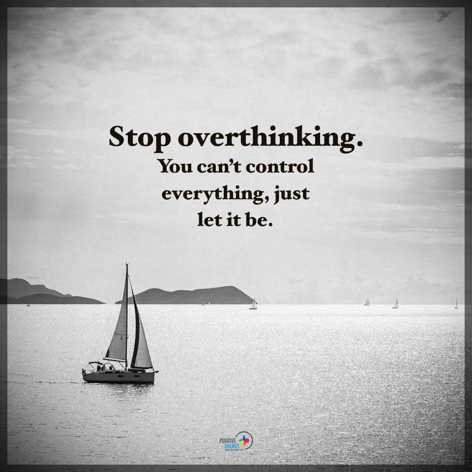 Peter Vermeulen Stop Overthinking You Can T Control Everything Just Let It Be Wisewords Happiness T Co 7gqwbelzsv