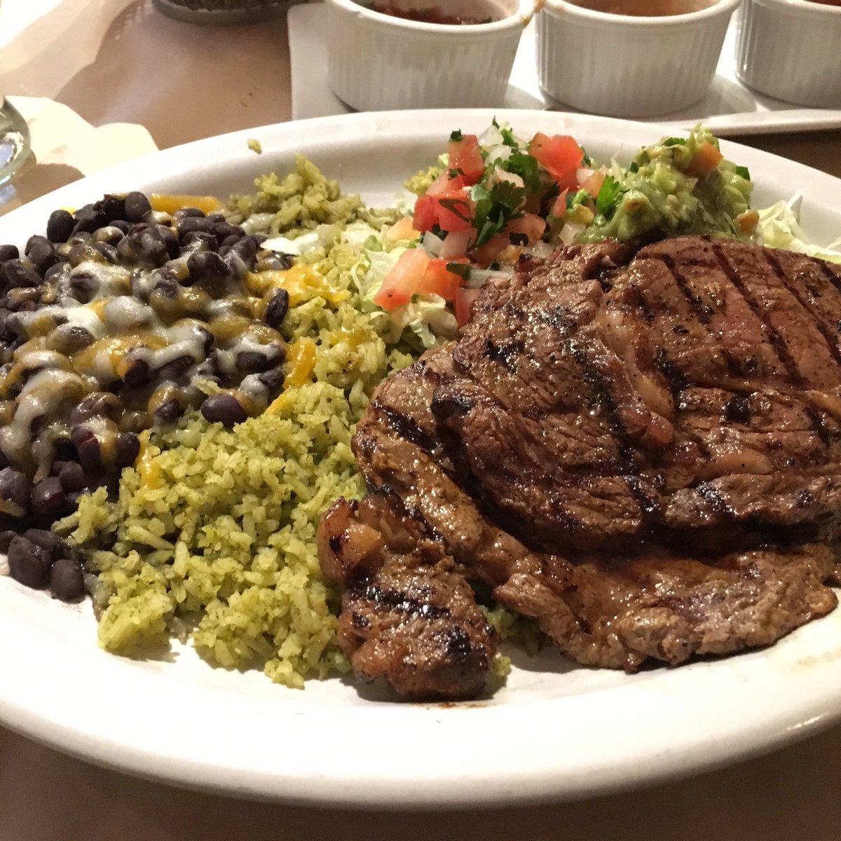 Fitbrook's tweet image. Dinner! #steak #guacamole