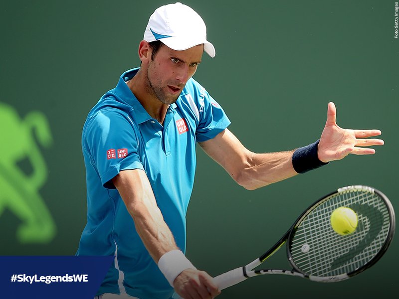 SkySport's tweet photo. .@DjokerNole subito avanti nella finale di Miami: 6-3 nel 1° set su @keinishikori. #SkyLegendsWE https://t.co/N4yTtGdREk