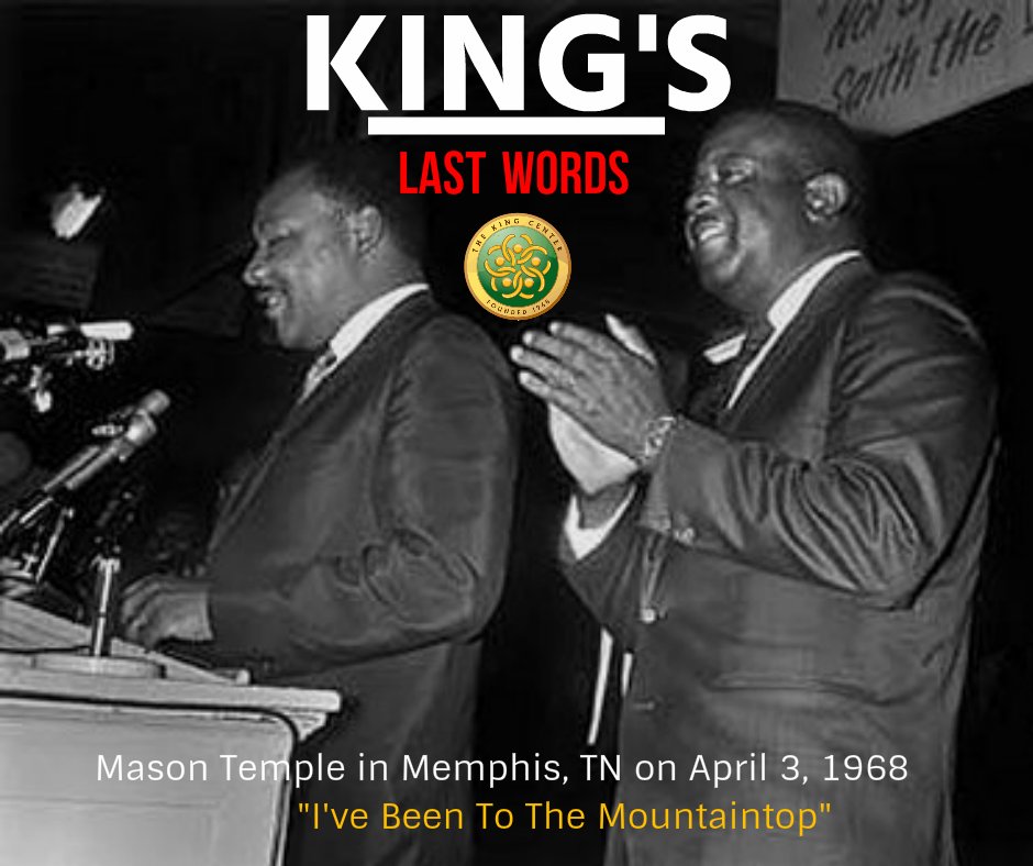 TheKingCenter's tweet photo. Dr. Martin Luther King, Jr. gave his last speech at Mason Temple in Memphis, TN on April 3, 1968 https://t.co/59atWgSoIK