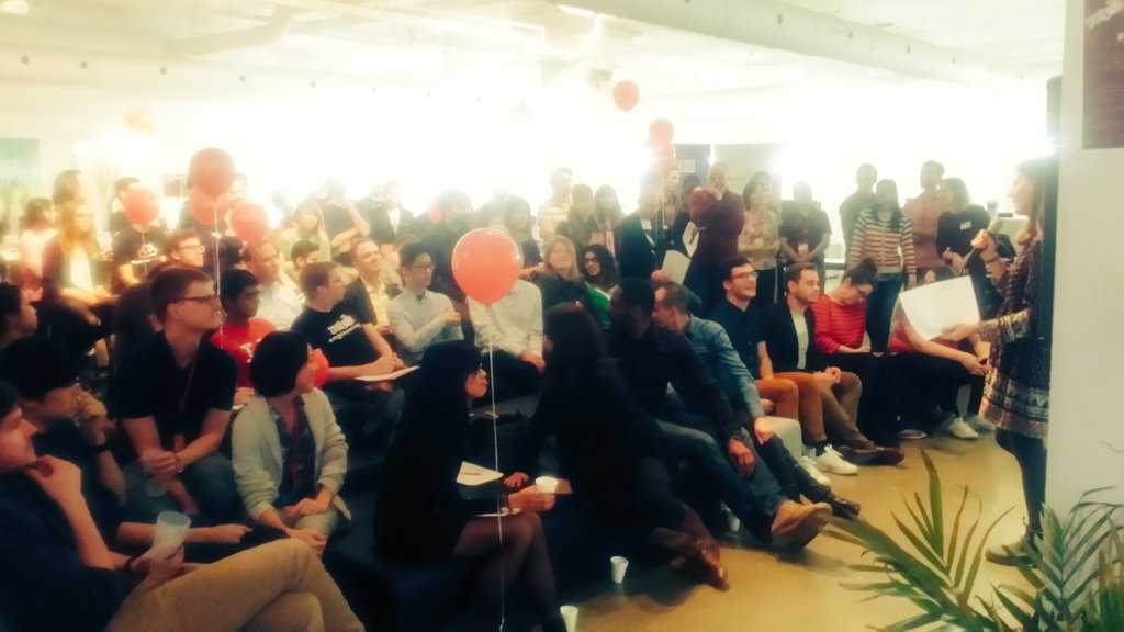 thirdwunder's tweet photo. LOOKIN' GOOD #YACKATHON!!!
Full house at @garemtl for presentations tonight, y'all be killing it! 👏👏👏 #yackathon16 https://t.co/m4s9EOoxQ7