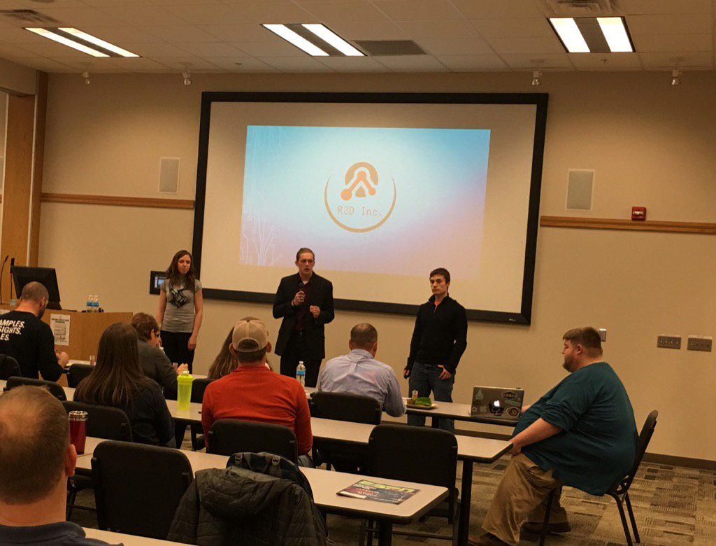 Hearing from #startup <a href="/r3d_inc/">R3D Inc.</a>, connecting 3-D printer owners with designs! #yanktonsw