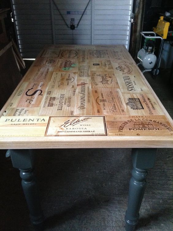 wine crate dining table