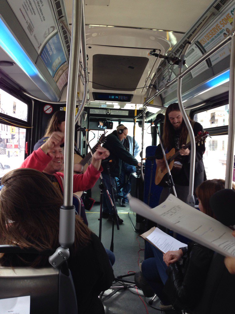 A slightly off-key but raucous sing-along to start the <a href="/TeamDNTO/">Devane Barbara</a> Express bus show.