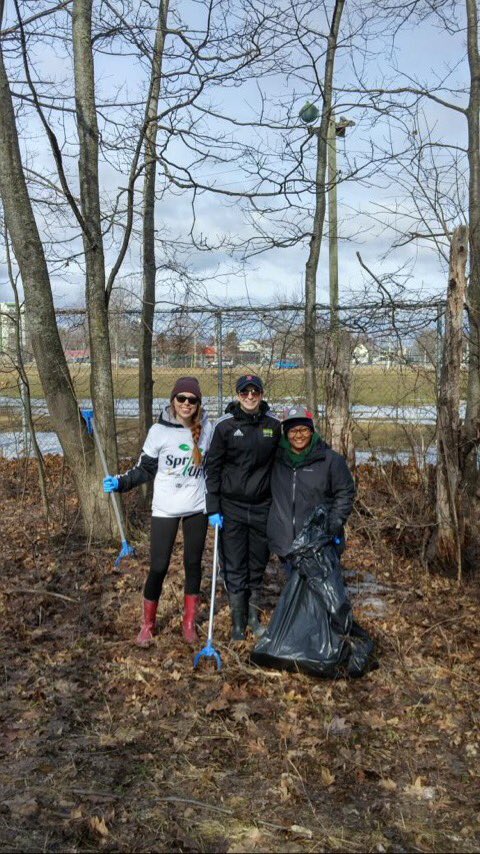 Annnnnd a few other teammates also spent their day cleaning up around #fredericton with @EnactusFreddy #tommies