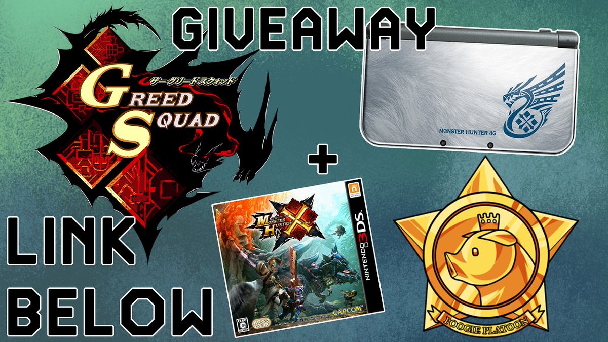 MHKogath's tweet photo. Don't forget about the #GreedSquad and #PoogiePlatoon MHX &amp; JP N3DS giveaway! One Week left! https://t.co/ri63vVpkrr https://t.co/4GD49koFYn