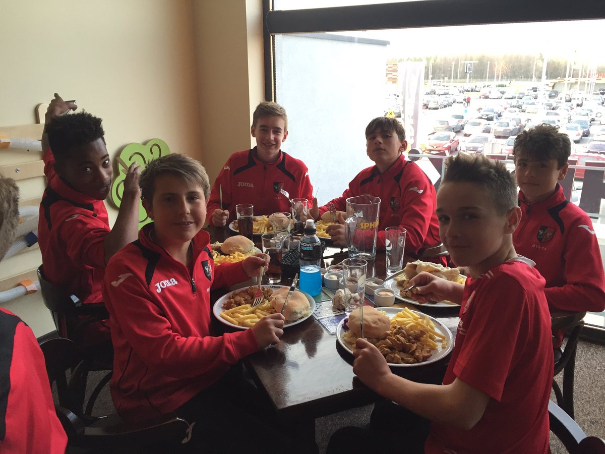 Last meal and goodbye pictures of Exeter City in Poland.