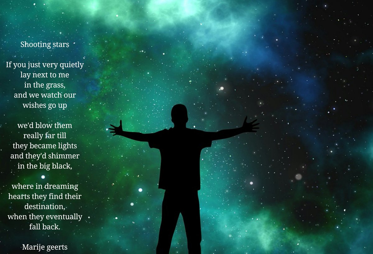 MarijeGeerts's tweet photo. #thoughtry #nr203 #poetry #poem #womenwhowrite #femalepoet #shootingstar #wish #destination #falling #star https://t.co/EYoXAOWRD7
