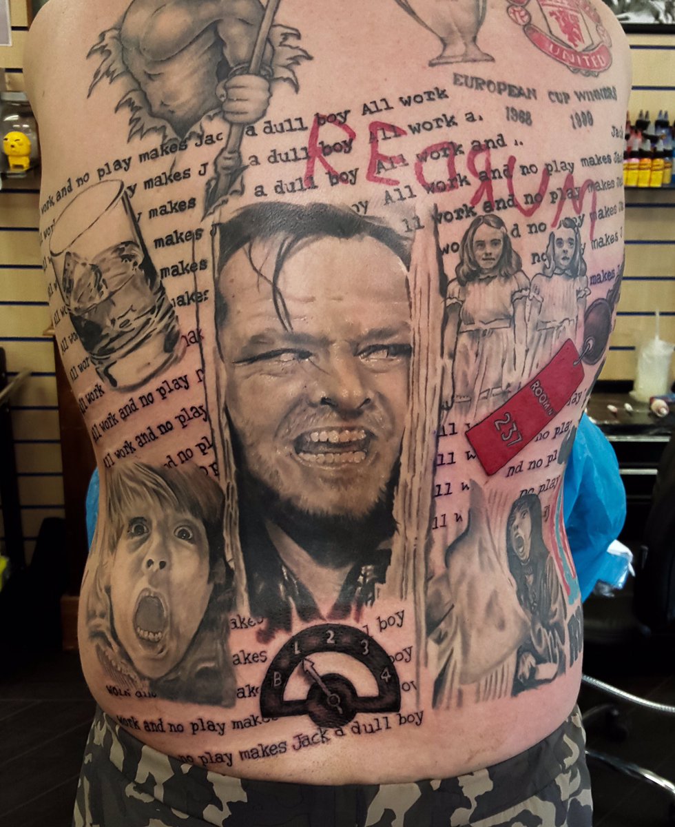Gavin Clarke Tattoos on X: "Finished this The Shining tattoo yesterday,  hope you like it. #horror #jacknicholson #theshining #tattoo #hollywood  https://t.co/5YdX0bSGHx" / X