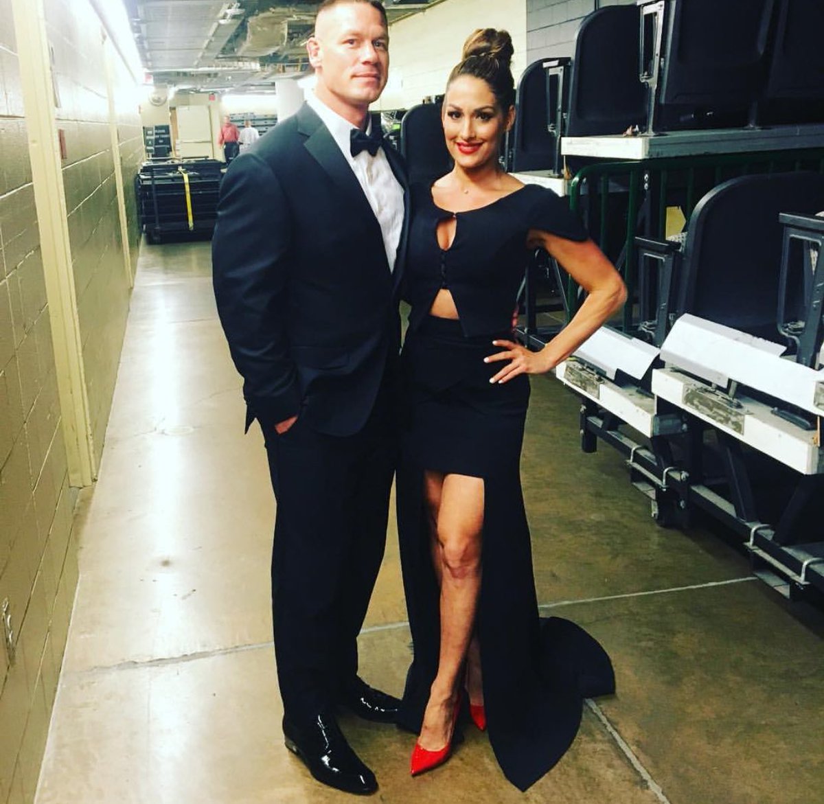 Brie and Nikki with John at the 2016 HOF last night.