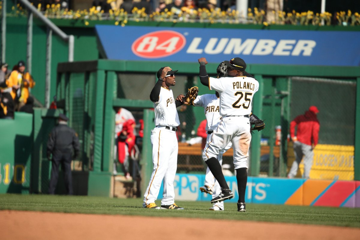 Pirates's tweet image. #RAISEIT UPPPPPP

Your Bucs are 1-0 with a 4-1 win today on #OpeningDay!