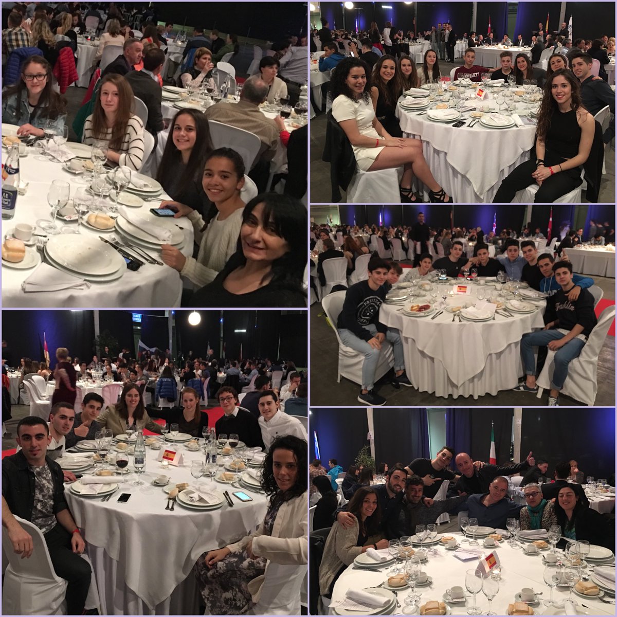 RFEGimnasia's tweet photo. Nuestros deportistas disfrutando de la cena final del #EuroTra2016!! #banquet https://t.co/M0agMmAfD2