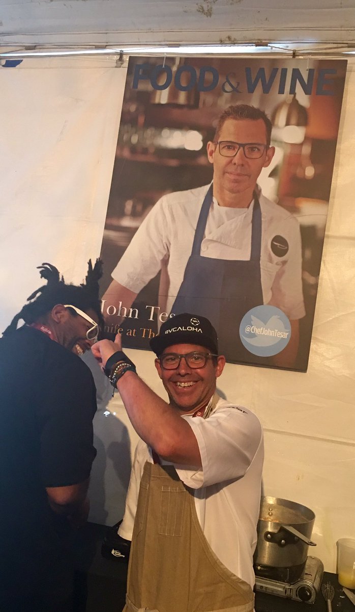 DawnFarahi's tweet photo. Having a great time @PBFW @Lexus Grand Tasting with @ChefJohnTesar and @OQuignon https://t.co/OTaYYxBAyG