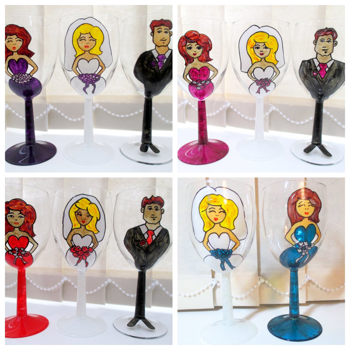 #handpaintedglasses  for your #wedding gifts #WeddingPartyGift #Bridal #Bridesmaid <a href="/wrexham/">Wrexham.com</a> #wrexhamrocks