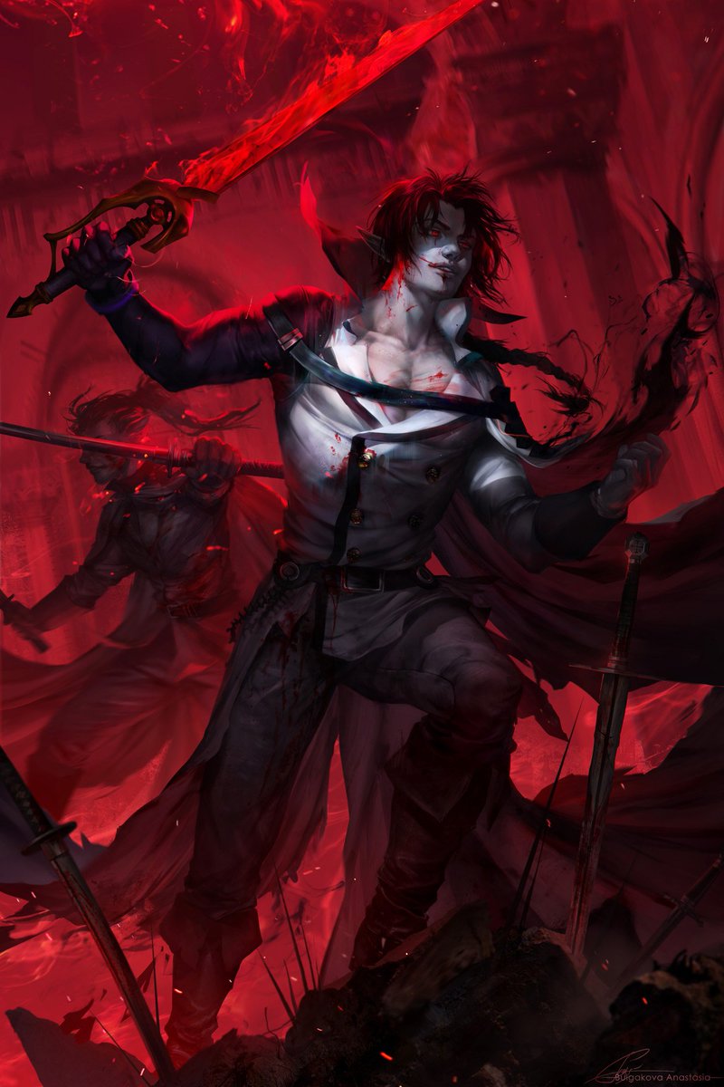 Yes,I finished this art. Owari no Seraph fanart: vampire Crowley Eusford #終わりのセラフ #SeraphOfTheEnd #CrowleyEysford