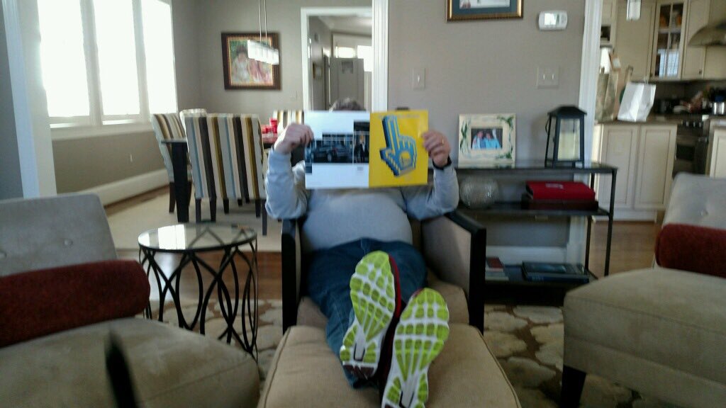 Coll33nMorrison's tweet photo. Pat likes to spend his Sunday's modeling his new Under Armour shoes. Claims "I was made for fame" #highqualitylife https://t.co/wHVMglIjMr