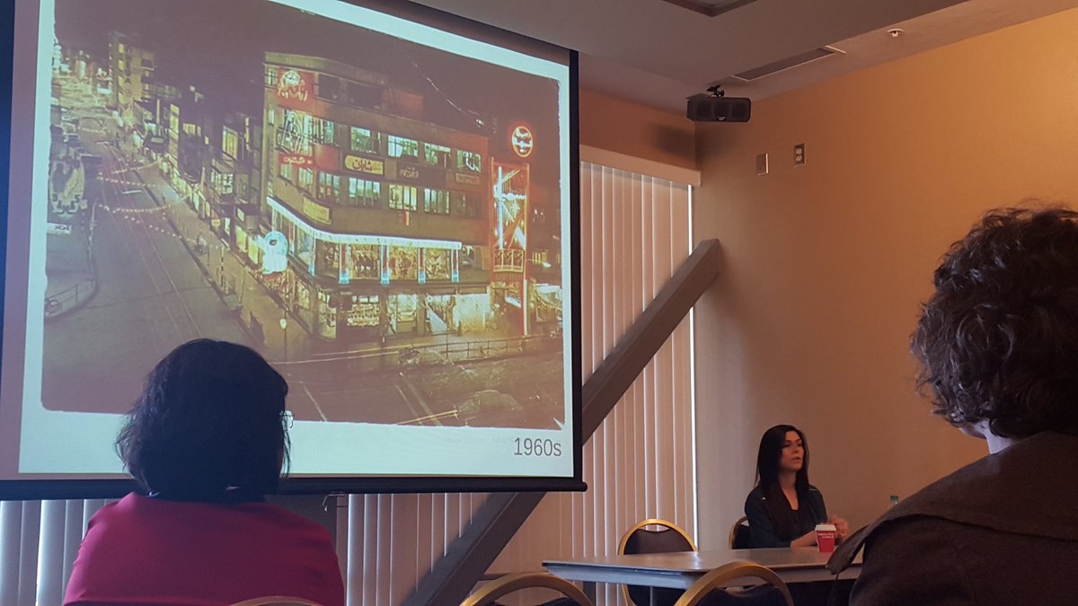 theconstructed's tweet image. Sara Khorshidifard speaking @ #ICCE16 on rethinking #ghostarchitecture in  #Tehran&apos;s #Lalehzar street as #cinescape