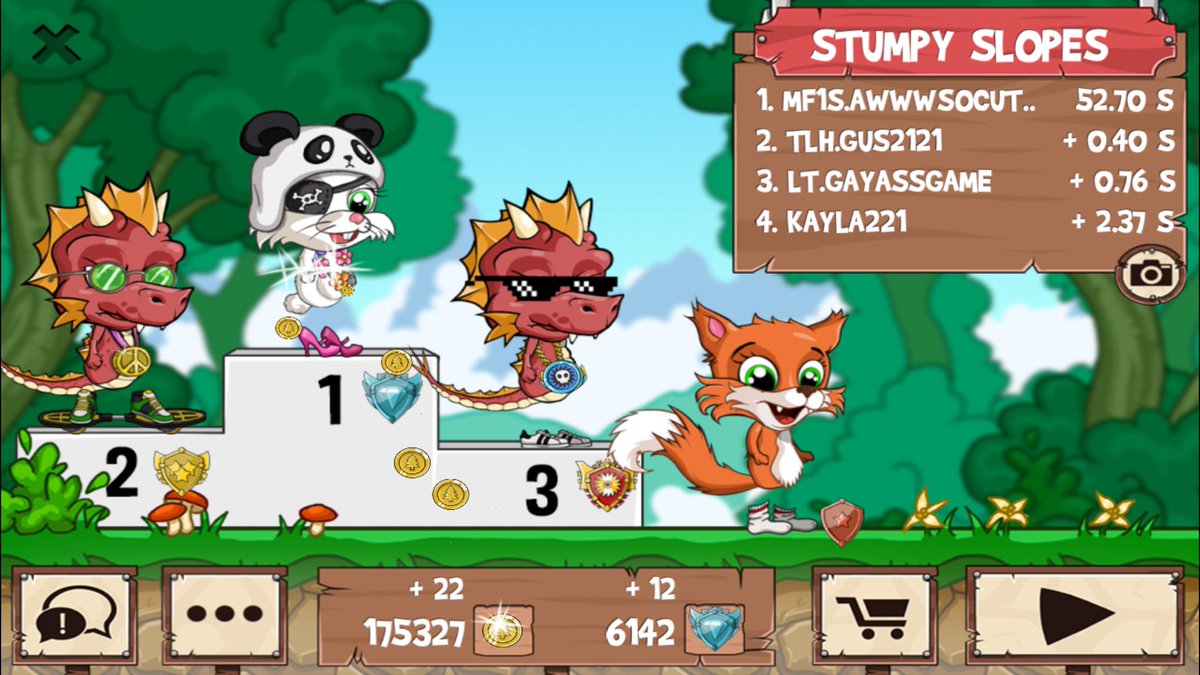1stolenkissx's tweet photo. Yay! Great game! It was a close one!! 😊 #funrun2 #Gus2121 #GayAssGame #Kayla221 https://t.co/pO2X3ndg12