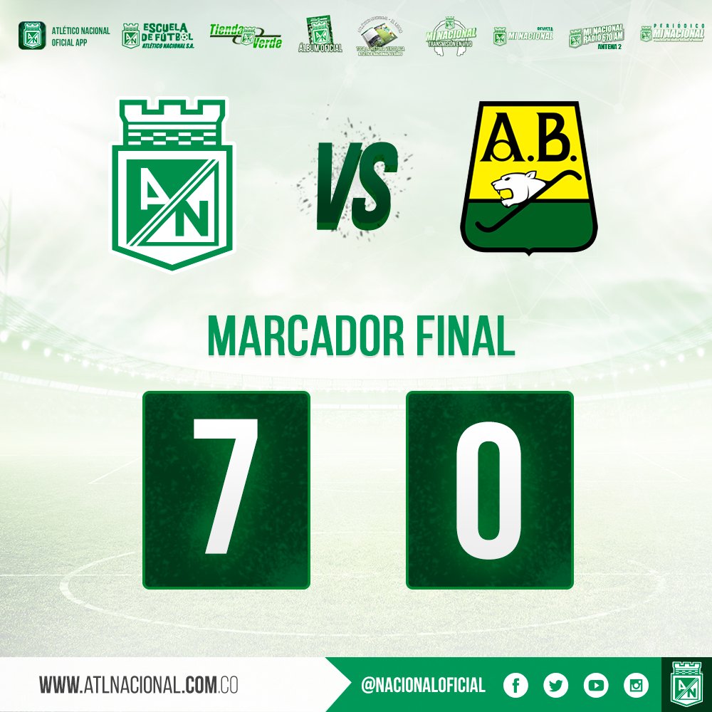 Atletico Nacional On Twitter Termino El Partido El Verde Goleo Al Atletico Bucaramanga 7 Goles A 0 Https T Co 5iph4diwp3