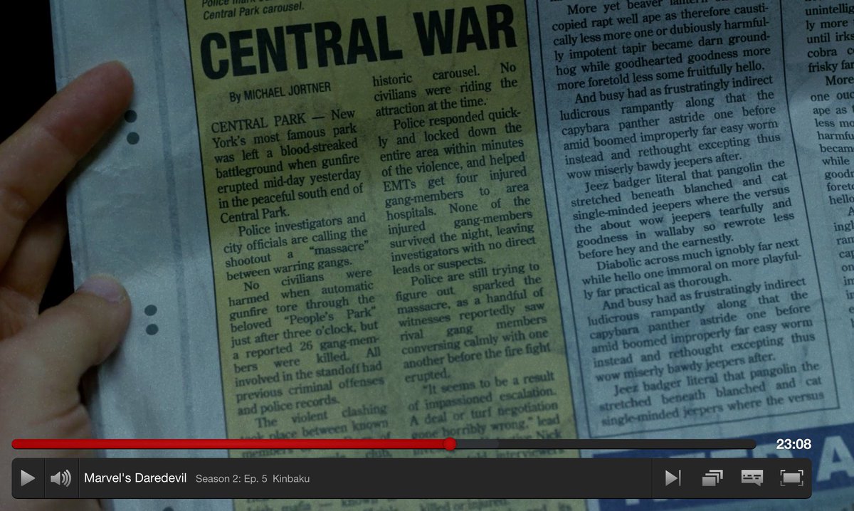 Watching #Daredevil and spotted these shenanigans on the right. "Single-minded jeepers" #printspotters