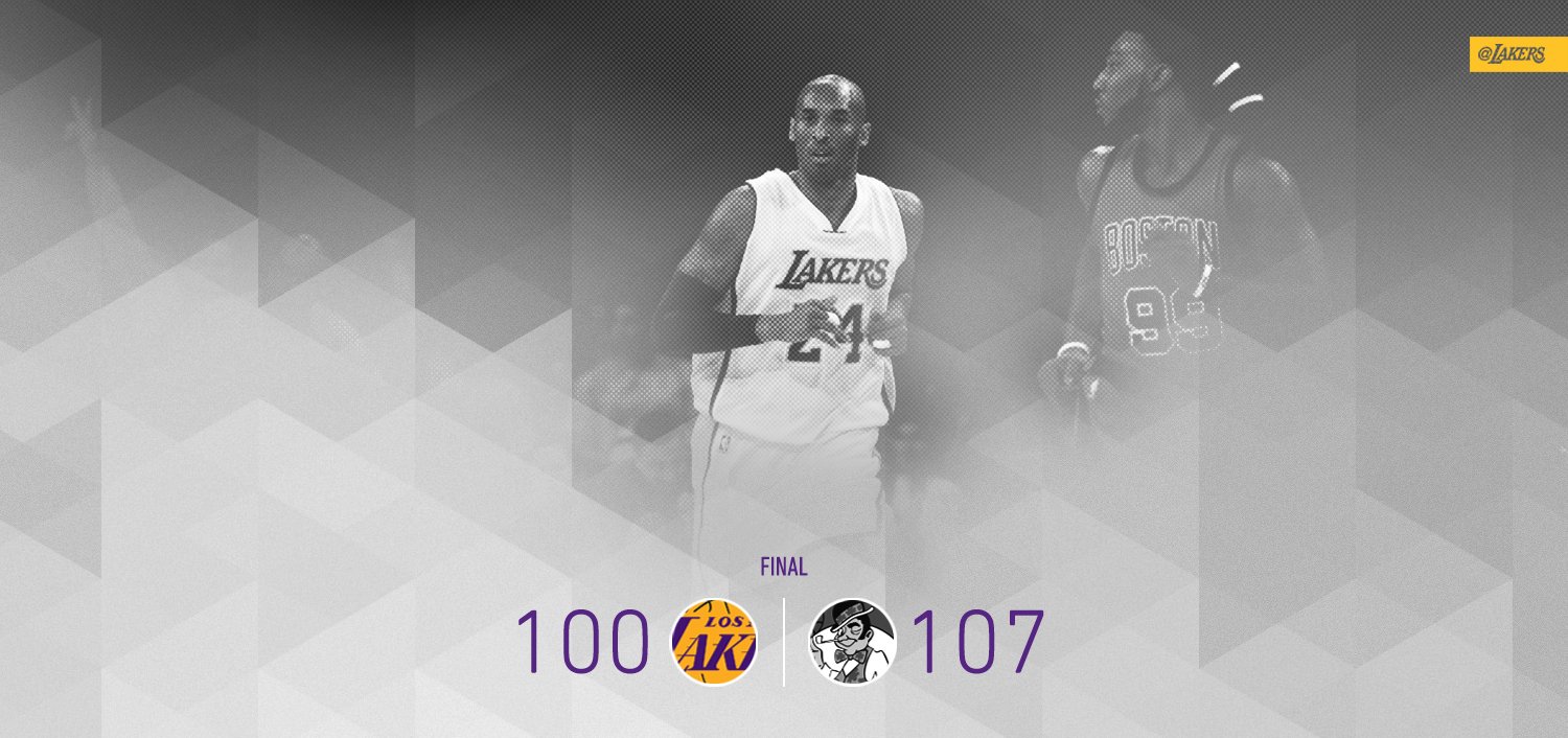 Los Angeles Lakers on X: Kobe Bryant drops 34 points in his final game  against the Celtics, but it's not quite enough. https://t.co/SlZJjAi1Vh / X