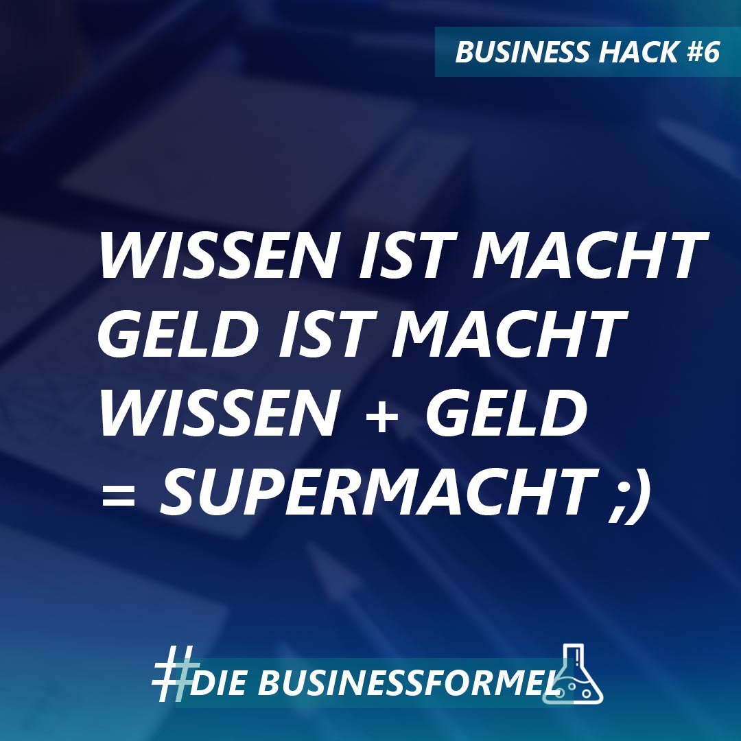 businessformel's tweet photo. Wissen + Geld = Supermacht ;) - LG Die Businessformel #wirtschaft #macht #geld #wissen https://t.co/7RrJW5RFfe