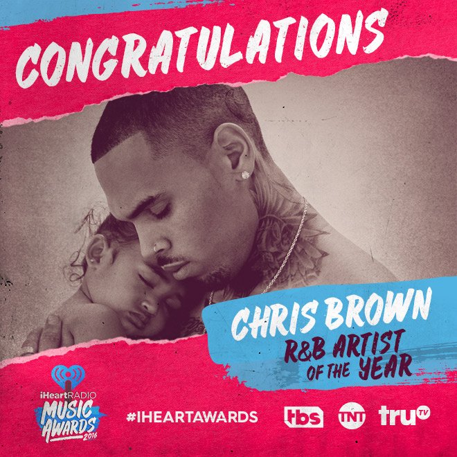 iHeartRadio's tweet photo. Congratulations Breezy! #iHeartAwards WINNER! @chrisbrown 🏆 https://t.co/TQwf7AQm8U